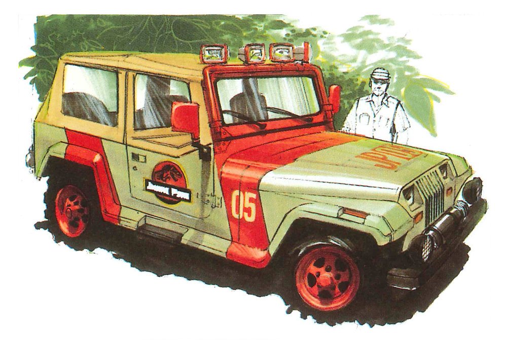 Concept Art by John Bell for the Jurassic Park Jeep